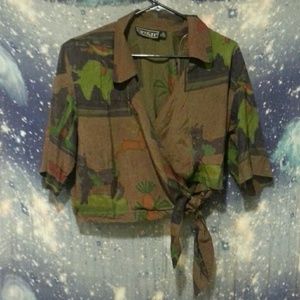 Karen Kane Wrap Crop Top